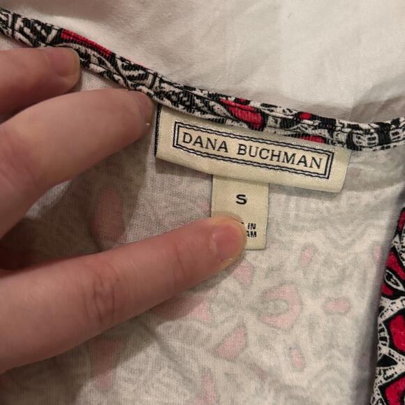 Dana Buchman Pink/Black Mandala Patterned Bodycon Dress V-Neck - Picture 6 of 6